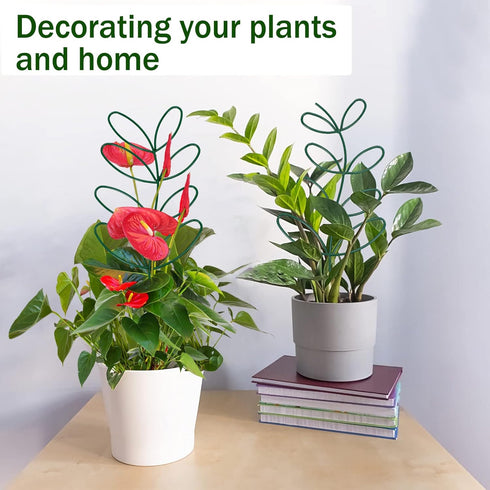 2 Packs 50 AUGSUN Plant Trellis Garden Trellis Plant Stakes Trellis for Climbing Plants Indoor Plants Metal Leaf Shape