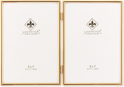 Lawrence Frames Metal Frame, Simply Gold, 5x7 Double