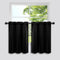 Mrs.Naturall Small Window Curtains for Basement - Blackout RV Curtains for Camper Windows, 24 Inch Length, Black