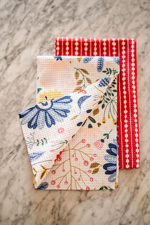 2 Pack || Double Sided|| Not Your Ordinary Dish Towels || Waffle Weave Microfiber || Tea Towels || Highly Absorbent ||