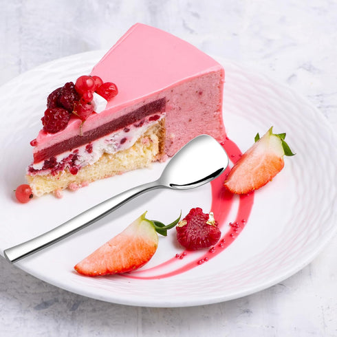 12 Pieces Stainless Steel Dessert Ice Cream Spoons, 5.55 Inch Shovel Spoon