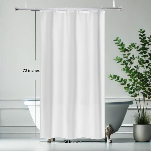 AooHome Fabric Shower Curtain, 36 Width x 72 Height Inch Stall Size Bathroom Curtain, Waterproof, White