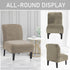 UCCONO Armless Accent Chair Slipcovers, Thick Velvet Slipper Accent Chair Covers for Living Room/Hotel Oversized Big