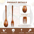6Pcs Wooden Spoons Forks Set, Reusable Wooden Utensil Set for Stirring Cooking Camping, Wooden Cutlery