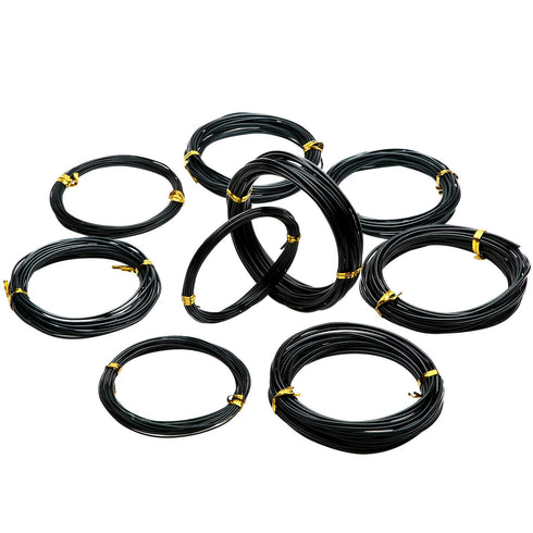 Zhanmai 9 Rolls Bonsai Wires, Anodized Aluminum Training Wire with 3 Sizes (1.0 mm, 1.5 mm, 2.0 mm), Total 147 Feet