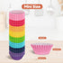 600pcs Paper Cupcake Liners: 1.25 Inches Mini Paper Muffin Liners, Thick & Sturdy, Oil Resistant - 8 Rainbow Colors Baking Paper Cups Cupcake Wrappers by Parmedu
