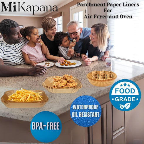 Air Fryer Liners Disposable, Non Stick Parchment Paper for Baking, 100 Pcs Square 7.9"