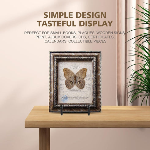 Plate Holder Easel Display Stand - 4.5 inch Metal Plate Stands for Display, Black Iron Easels for Pictures, Photo