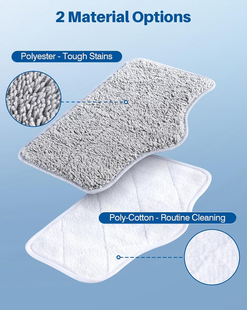 6 Pack Steam Mop Replacement Pads - Machine Washable Microfiber Cloths, Reusable Cleaning Pads