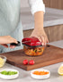 Geedel Manual Food Processor Vegetable Chopper, 2 Cup (500ml) Red Pull Chopper for Veggies, Fruits, Salad, Nuts, Herbs