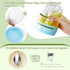 Miuyhji 2-Pack 16 oz Overnight Oats Containers with Lids, Glass Mason Jars with Lids, Folding Spoons and Separated