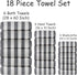 18 Set Loop-6 Towels,6 Towels,6 Set Pcs Gray Stripe Bath Towel with Hanging Bath Hand Washcloths Soft Family Towels