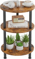 3 Simple Trending Side Table Living Room, Small Round End Table, Tiers Accent Table for Small Spaces, Rustic Brown