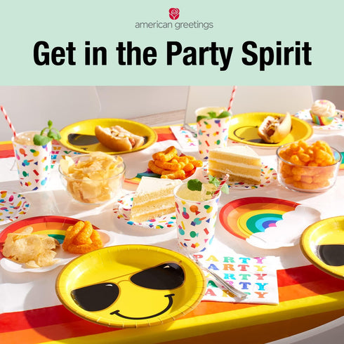 American Greetings Confetti Birthday Party Supplies, Dessert Plates, 36-Count
