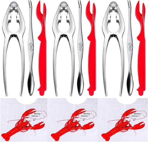 12 3 3 3 3 YGAOHF Pcs Professional Crab Leg Crackers and Tools - Includes Crab Crackers, Lobster Shellers, Crab Leg