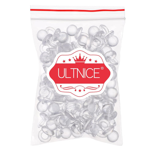 ULTNICE 50 Pack Newborn Pacifiers Acrylic Baby Shower Favors DIY Baby Accessories Mini Pacifiers for Shower Games