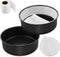 E-far 6 Inch Cake Pans Set of 2, Nonstick Stainless Steel Small Round Baking Pans with Parchment Paper