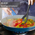 Large Silicone Cooking Spoon, Non-Stick Solid Spoon Set with Deep Bowl and Measurement Mark, Heat Resistant Kitchen