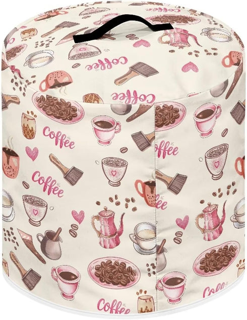 Dust Cover Compatible with 6 qt Instant Pot, for Electric Pressure Cooker Rice Cooker and Air Fryer Insulated Cloth Cover Keep Appliance Clean Home Decorations, Coffee Pink Beige