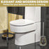 Modern Toilet Brush and Holder Set, Mosaic Glass with Non-Rustic Stainless Steel, Luxury Black and Gold Accessories