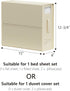 SheetCube 6 Pack Bed Sheet Organizers and Storage, Foldable Linen Closet Organizer with Window and Label, Beige