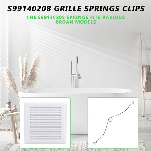 s99140208 Grille Springs Clips for Broan Nutone Grille Springs, Fit for ReVent RVL80, Compatible with Multiple Bath Fan
