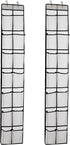 Over The Door Shoe Organizer, 14 Large Mesh Pockets Hanging Shoe Rack for Closet Organizers and Storage, 2-Pack, White