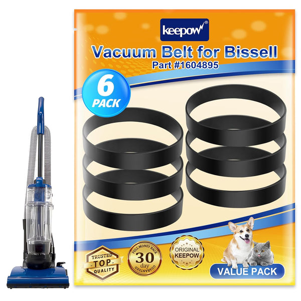 KEEPOW Vacuum Belt for Bissell Powerforce Compact, 1604895 Replacement Belt for Bissell Models, 6 Pack