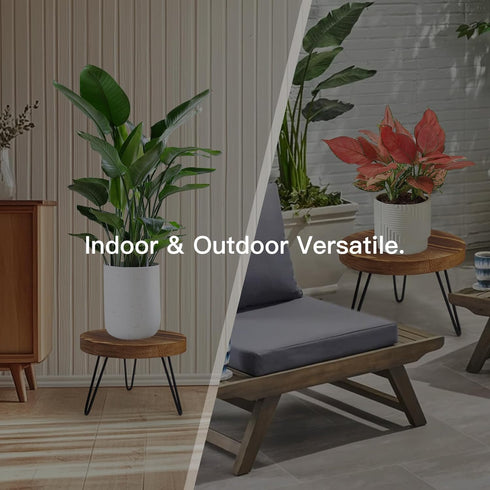 ESEHGS 5-15 Inch Plant Stand Indoor Outdoor, Wooden plant Stool, Mid Century Plant Stand for Indoor Plants, Wood Modern