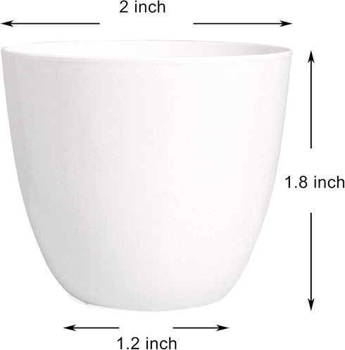 Youngever 24 Pack 2 Inch Mini Plastic Planters, Indoor Flower Plant Pots, White Gardening Pot with Drainage - NO Plant Included (Modern) by Youngever