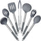 E-far 7 Pcs Silicone Cooking Utensils Set, Heat Resistant Kitchen Tools with Stainless Steel Handle, Gray