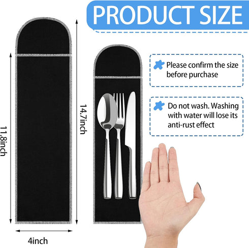 Weewooday 12 Pieces Silver Storage Bags Flatware Storage Silverware Storage Box Black Velvet Cloth Flatware Organizers Anti Tarnish Silverware Sleeves for Kitchen Teaspoon Cutlery Utensil Flatware by Weewooday