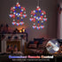 4th 2 Pack 62 8 Lewondr of July Decorations, Red White and Blue Window Star Lights with LEDs, Patriotic Star Lights