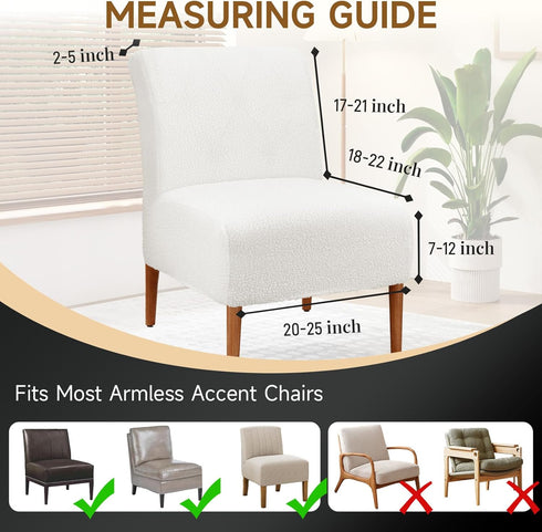 XIAROGEE Armless Armless 1) Teddy Wool Accent Chair Cover Heavy-duty Soft Plush Chair Slipcover Accent Chairs Covers