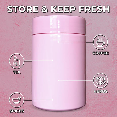 Stash Jar Smell Proof Container (500mL) - Double Sealed Air Tight Jar for Herbs, Spices, Coffee, Teas & More
