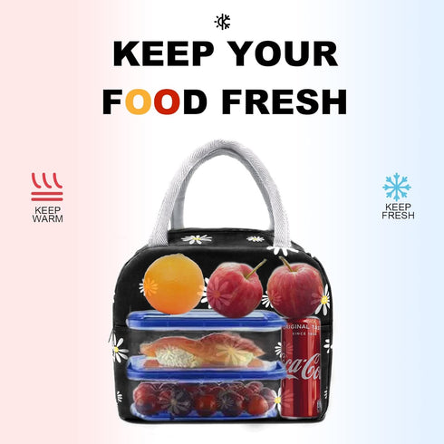 Sonuimy Insulated Lunch Bag for Women, Reusable Cute Tote Lunch Box, Leakproof Cooler for Work Travel