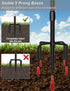 60 Inch 5 Hummingbird 1 Adjustable Double Shepherds Hooks for Outdoor with Sleeve, Heavy Duty Bird Feeder Pole Stand
