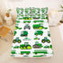Set Excavator Car Bed Sheets Full Cartoon Construction Tractor Vehicle Sheet Kids Boys Green Yellow Equipment Trucks