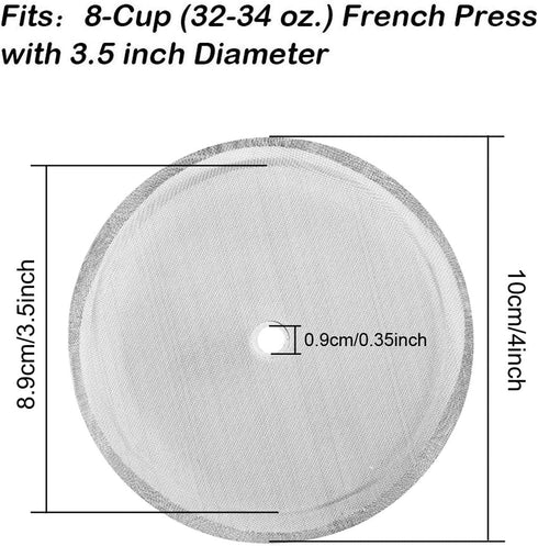 2 Packs French Press Replacement Filters - Mesh Screen for 34 OZ, 8 Cup French Press
