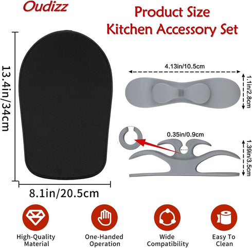 Mixer Slider Mat for KitchenAid Stand Mixer with 2 Grey Accessories, Slide Mats Pads for 4.5-5 Qt Tilt-Head Mixer