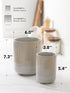 LE TAUCI Utensil Holder Set of 2 – 7.3"+5.4" Ceramic Kitchen Crocks – Morden Organizer for Spatula, Glaze Marble Gray