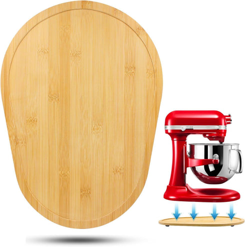 Bamboo Mixer Slider for Kitchen Aid 5-8 Qt Bowl Lift Stand Mixer, Countertop Storage Tray for Moving