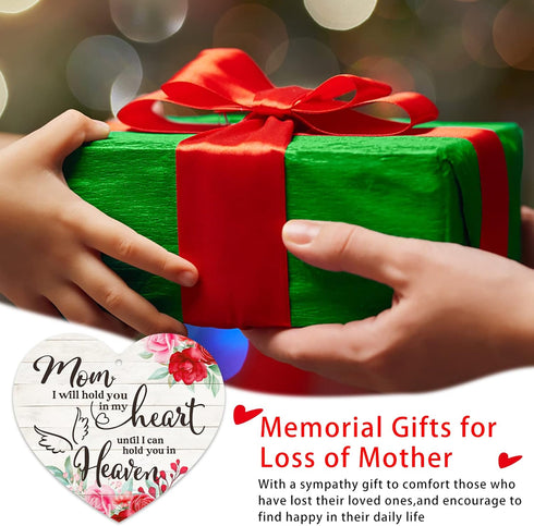 FaCraft Mom Memorial Christmas Ornaments, 3" Mom Christmas Tree in Heaven Ornaments Sympathy Gift for Loss of Mother
