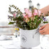 Vintage Farmhouse Utensil Holder, 4 Compartment Metal Cutlery Caddy with Removable Divider, White