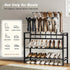 4-Tier Closet, 6 Free Standing Shoe Racks, Boot Rack Organizer for Tall Boots, Sneakers, High-Heel, Black Metal Shoe