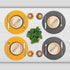 Set 4 15 inch Set 4) Myir JUN Round Placemats of Faux Leather Place Mats and Coasters Round Table Mats Dual Sided