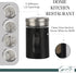 Black Salt Pepper Shakers, Retro Glass Spice Jars - Set of 2