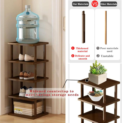 Spaces,5 Entryway,Closet,Corner,Doorway,Skinny Vertical Shoe Rack - Tall Narrow Shoe Rack Organizer for Small Tier