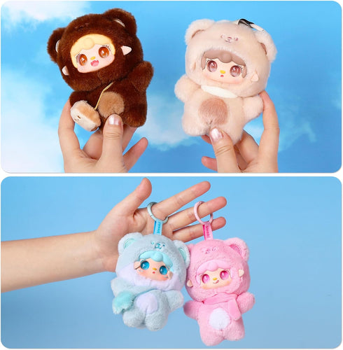 Yooki Cute Plush Pendant Blind Box,Random Vinyl Dolls Surprise Birthday Gifts,Single Mystery Box-Take A Bite of Bear