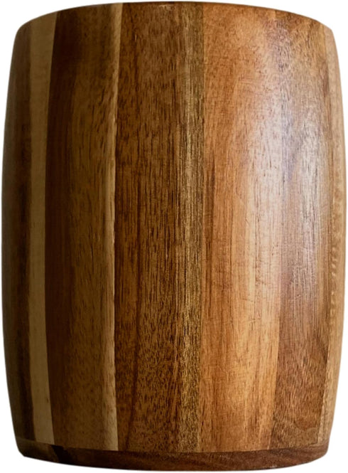 Bamboo Kitchen Counter Utensil Crock Holder - Oval Acacia 6" x 4 1/2"